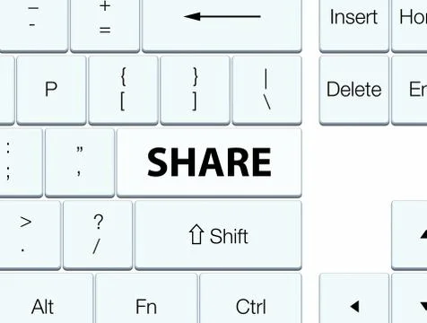 Share white keyboard button Stock Illustration