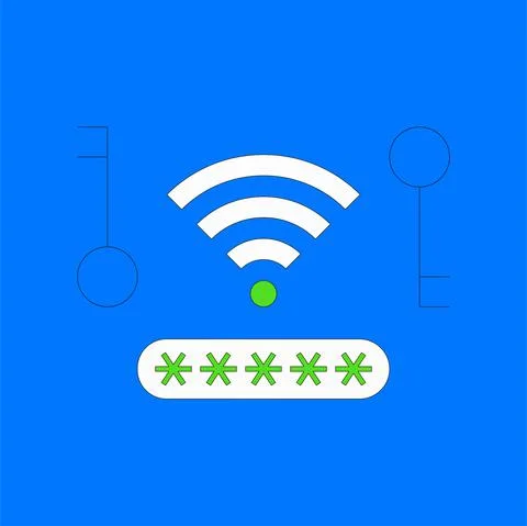 Share Wi-Fi password concept Stock Illustration
