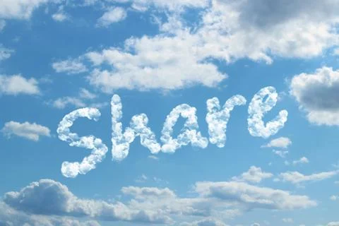Share word on cloud Illustrazione stock