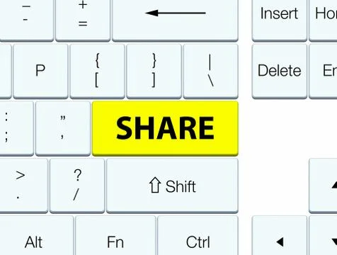 Share yellow keyboard button Stock Illustration