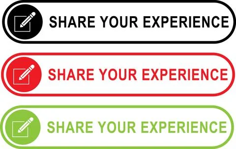 Share Your Experience Label Badge Vector Set Illustrazione stock