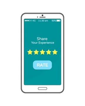 Share Your Experience Rate Button on Mobile Phone Stock Illustration