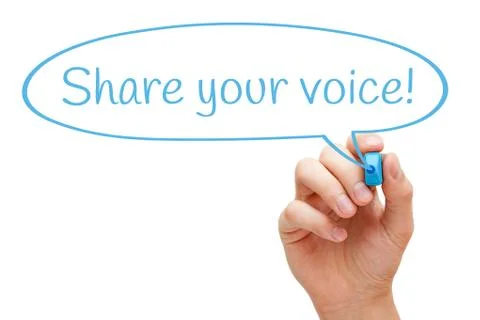 Share Your Voice Speech Bubble Concept 스톡 사진