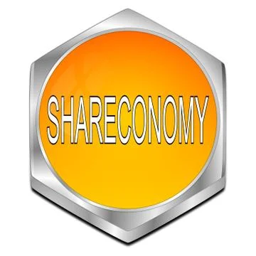 Shareconomy Button - 3D illustration Illustrazione stock