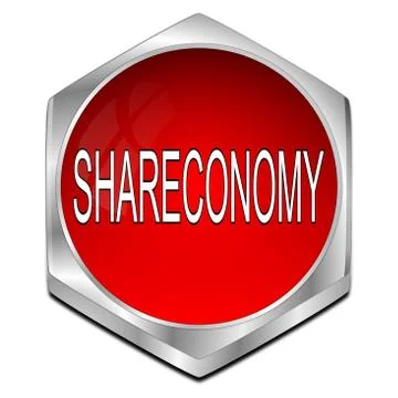 Shareconomy Button - 3D illustration Illustrazione stock