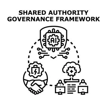 Shared authority governance framework concept vector illustration Illustrazione stock