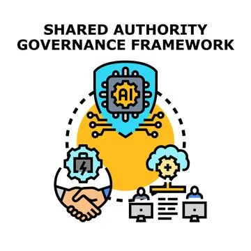 Shared authority governance framework concept vector illustration Stock Illustration