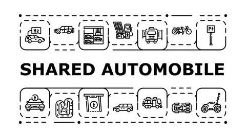 Shared automobile banner icon vector illustration Illustrazione stock