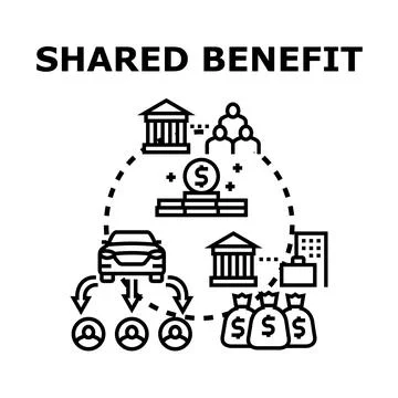 Shared benefit concept illustrating mutual economic advantage Stock Illustration