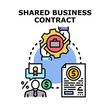 Shared business contract agreement process illustration Illustration