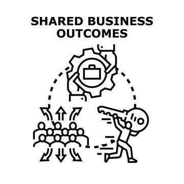 Shared business outcomes creating team success Stock Illustration