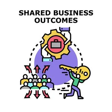 Shared business outcomes creating team success Stock Illustration