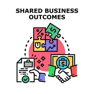 Shared business outcomes developing success strategy concept Stock Illustration