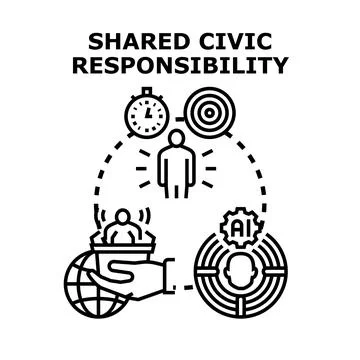 Shared civic responsibility concept vector illustration Stock Illustration