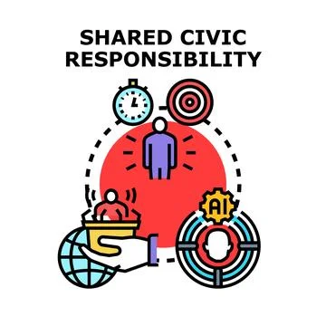 Shared civic responsibility concept vector illustration Stock Illustration