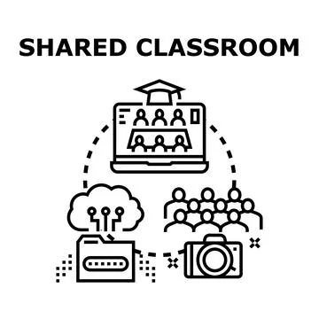 Shared classroom concept vector illustration online learning Stock Illustration