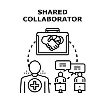 Shared collaboration concept for business partnership and teamwork Stock Illustration
