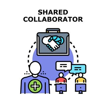 Shared collaboration concept for business partnership and teamwork Stock Illustration