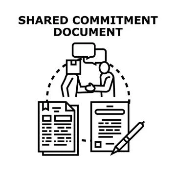 Shared commitment document concept for business agreement Stock Illustration