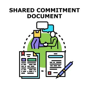 Shared commitment document concept for business agreement Stock Illustration