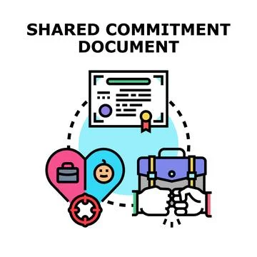 Shared commitment document illustrating work life balance 스톡 일러스트