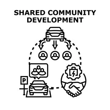 Shared community development concept for urban mobility Stock Illustration