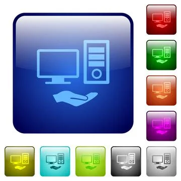 Shared computer color square buttons 스톡 일러스트