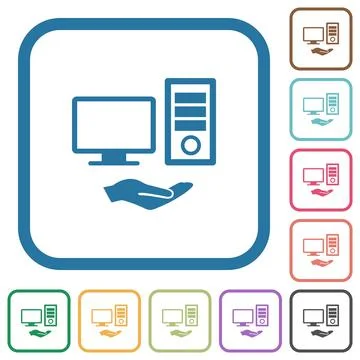 Shared computer simple icons 스톡 일러스트