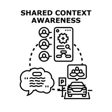 Shared context awareness conceptual vector Illustration