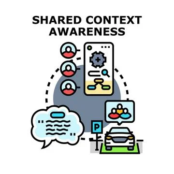 Shared context awareness conceptual vector Illustration