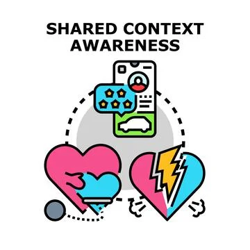 Shared context awareness developing relationships and understanding Illustrazione stock