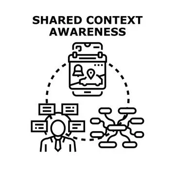 Shared context awareness digital information management system 스톡 일러스트