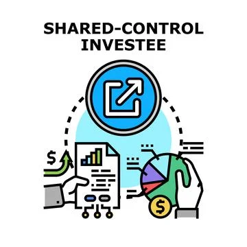 Shared control investee business strategy concept Stock Illustration