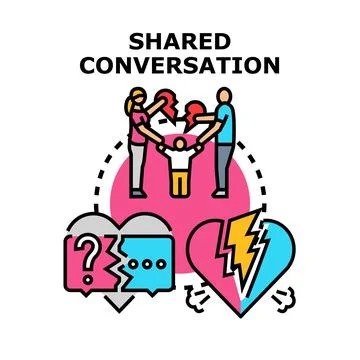 Shared conversation about family relationship problems and divorce Stock Illustration