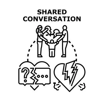 Shared conversation about family relationship problems and divorce Stock Illustration