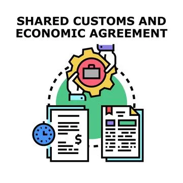 Shared customs economic agreement working together concept 库存插图