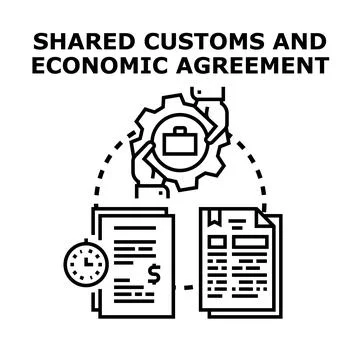 Shared customs economic agreement working together concept 库存插图