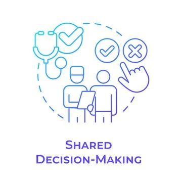 Shared decision-making blue gradient concept icon Stock Illustration