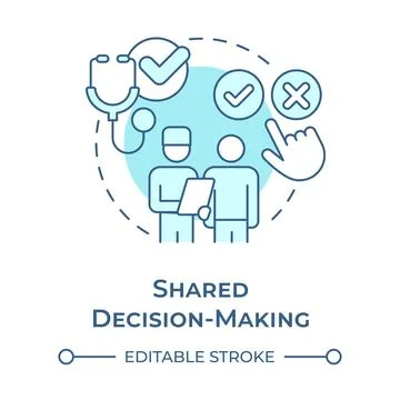 Shared decision-making soft blue concept icon Stock Illustration