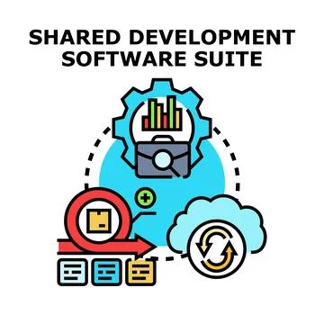Shared development software suite concept vector 스톡 일러스트