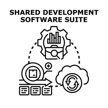 Shared development software suite concept vector Ilustração Stock