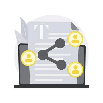 Shared document abstract concept vector illustration. Stockillustratie