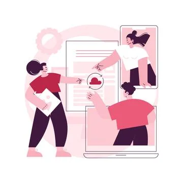 Shared document abstract concept vector illustration. 스톡 일러스트