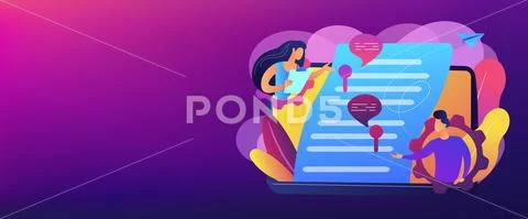 Shared document concept banner header. Stock Illustration