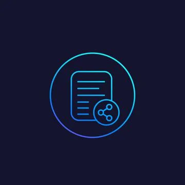 Shared document line vector icon Stock Illustration