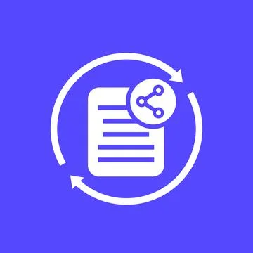 Shared document vector icon with arrows イラスト素材