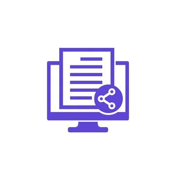 Shared document vector icon on white 스톡 일러스트