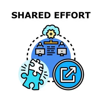Shared effort concept with collaboration and teamwork Stock Illustration