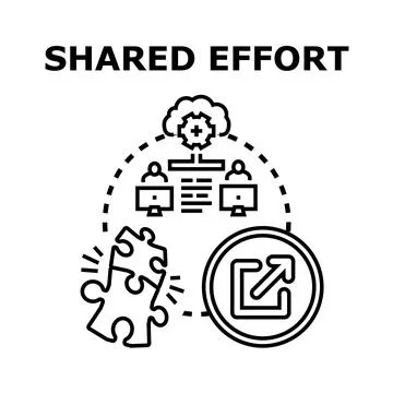 Shared effort concept with collaboration and teamwork Stock Illustration
