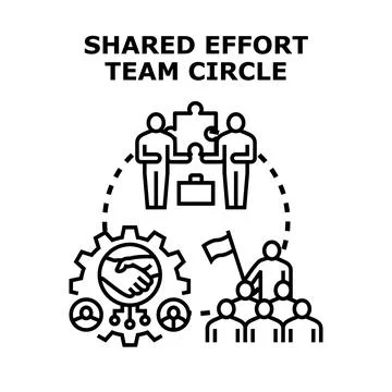 Shared effort team circle cooperation developing business strategy Stock Illustration